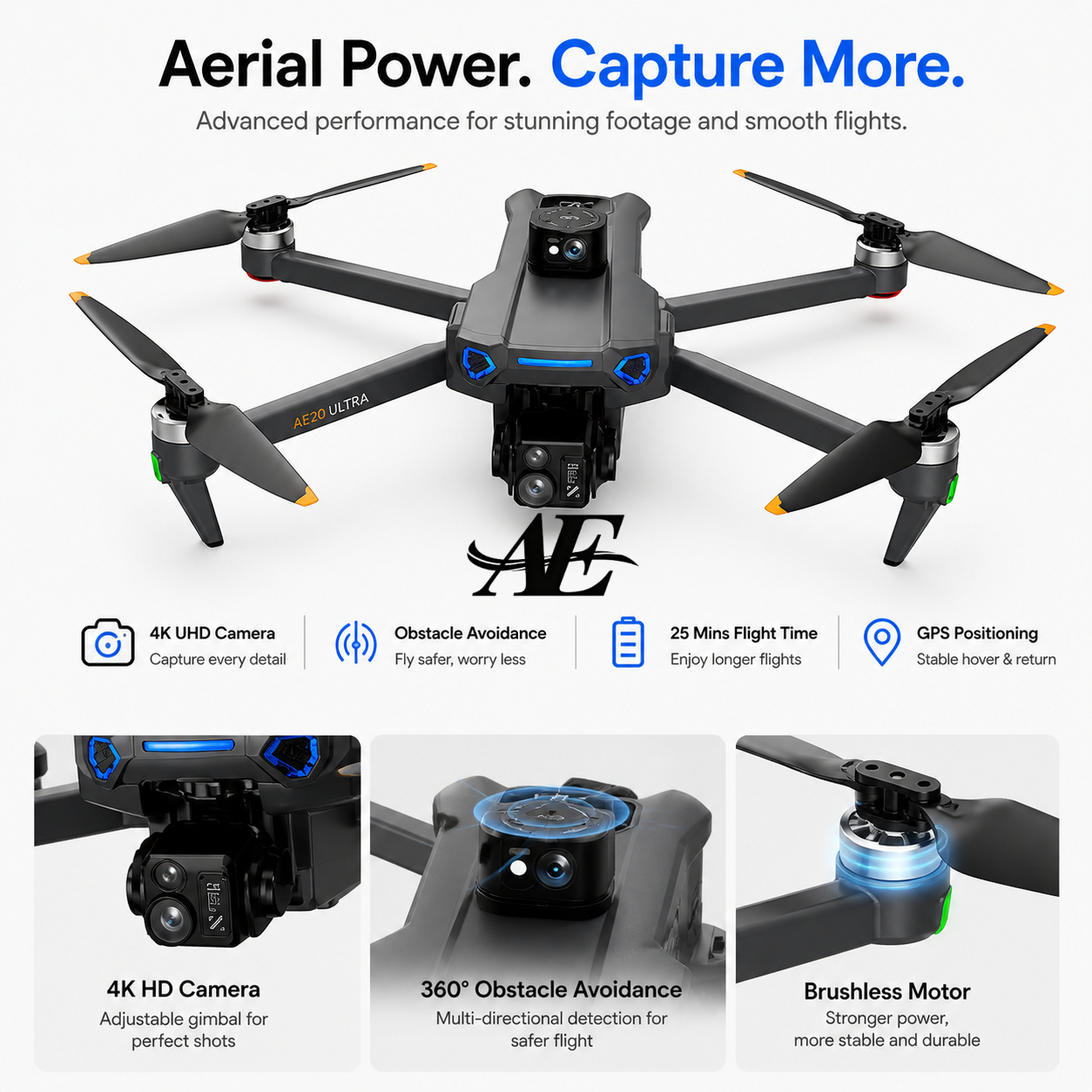 Drone Gimbal Mount - 64G GPS RC Drone 8K Professional