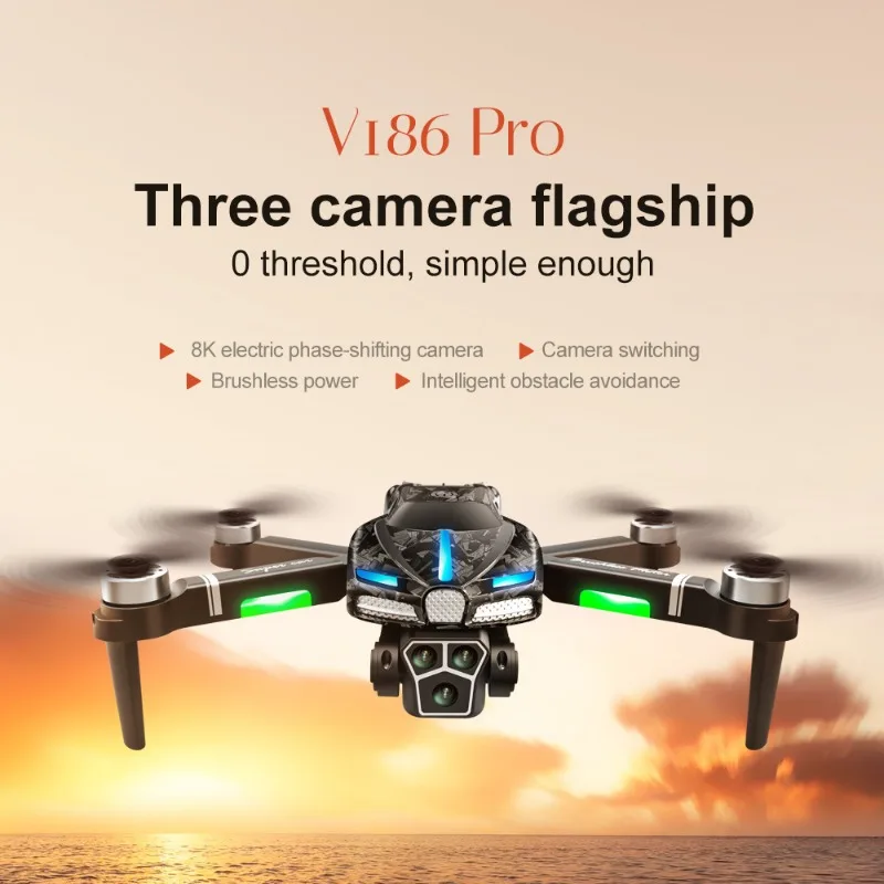 New V186 Pro Drone Professiona - مراجعة Drone Gimbal 2 Axis وسعره