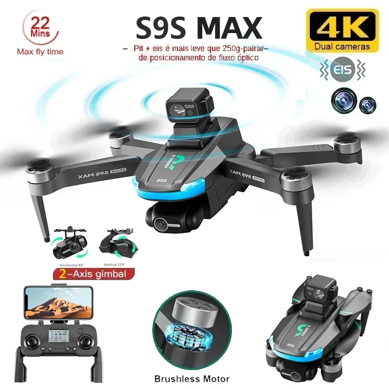 NEW S9S MAX MINI Drone 4K 2-Ax - مراجعة Drone Gimbal 2 Axis وسعره