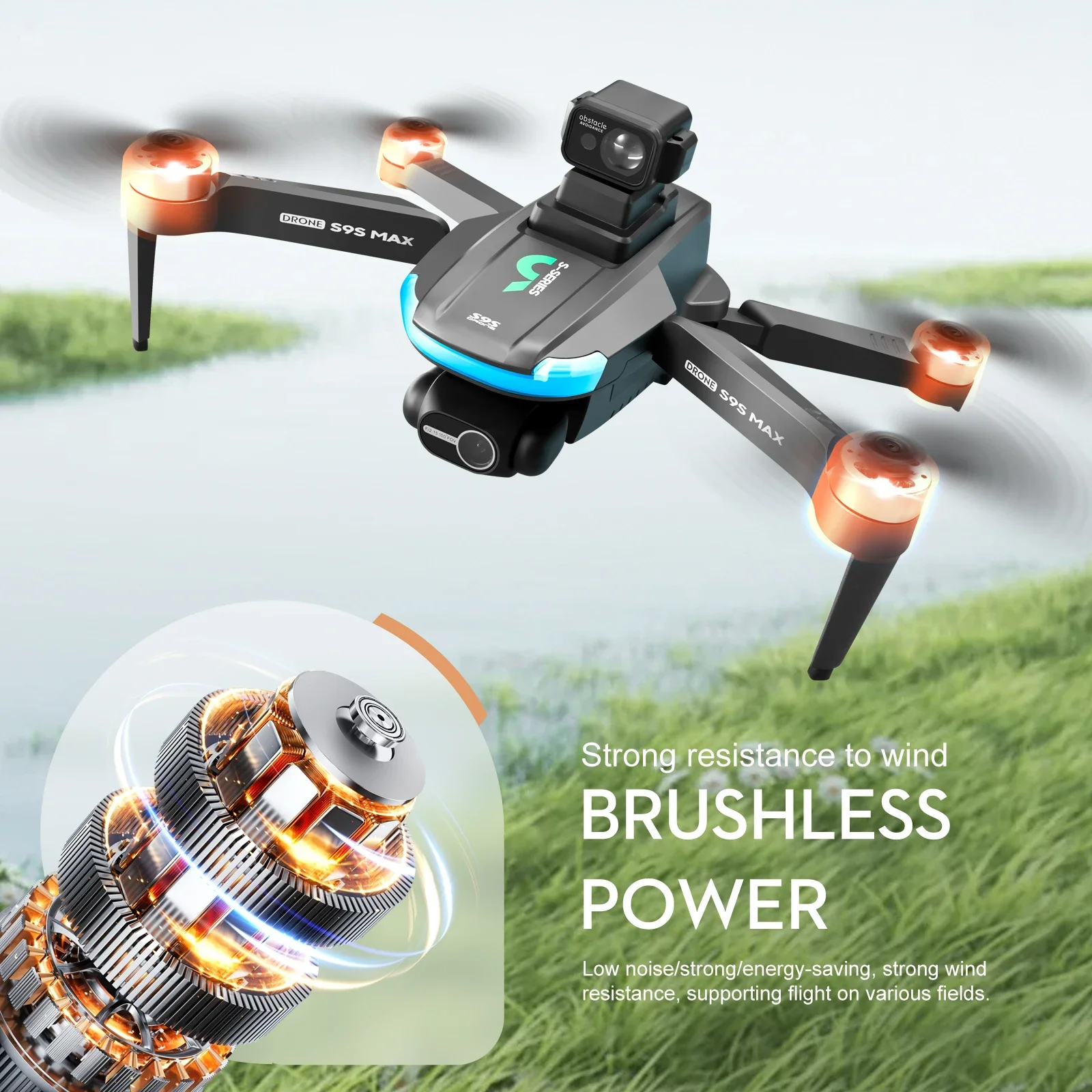 NEW S9S MAX MINI Drone 4K 2-Ax - مراجعة Drone Gimbal 2 Axis وسعره