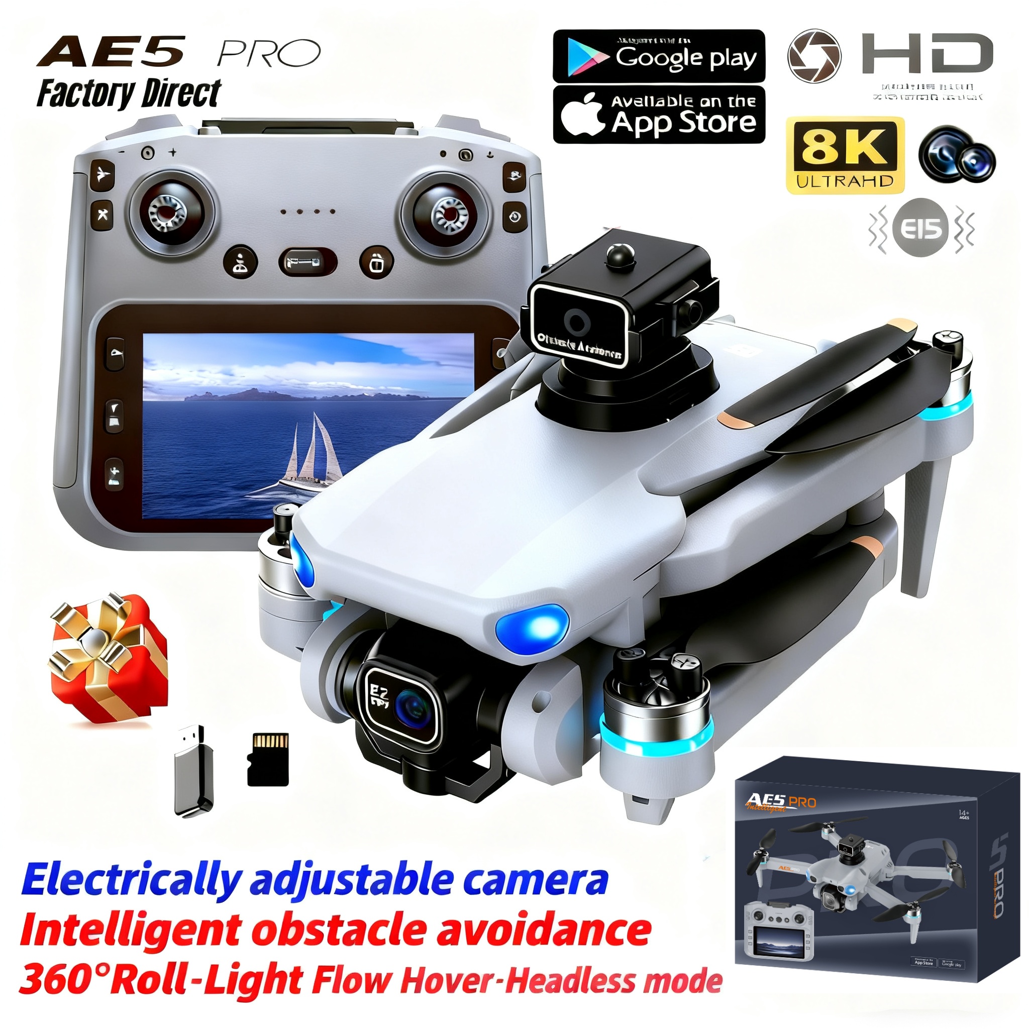 2026 New AE5 Pro Drone 8K HD 4 - مراجعة Drone Gimbal 2 Axis وسعره