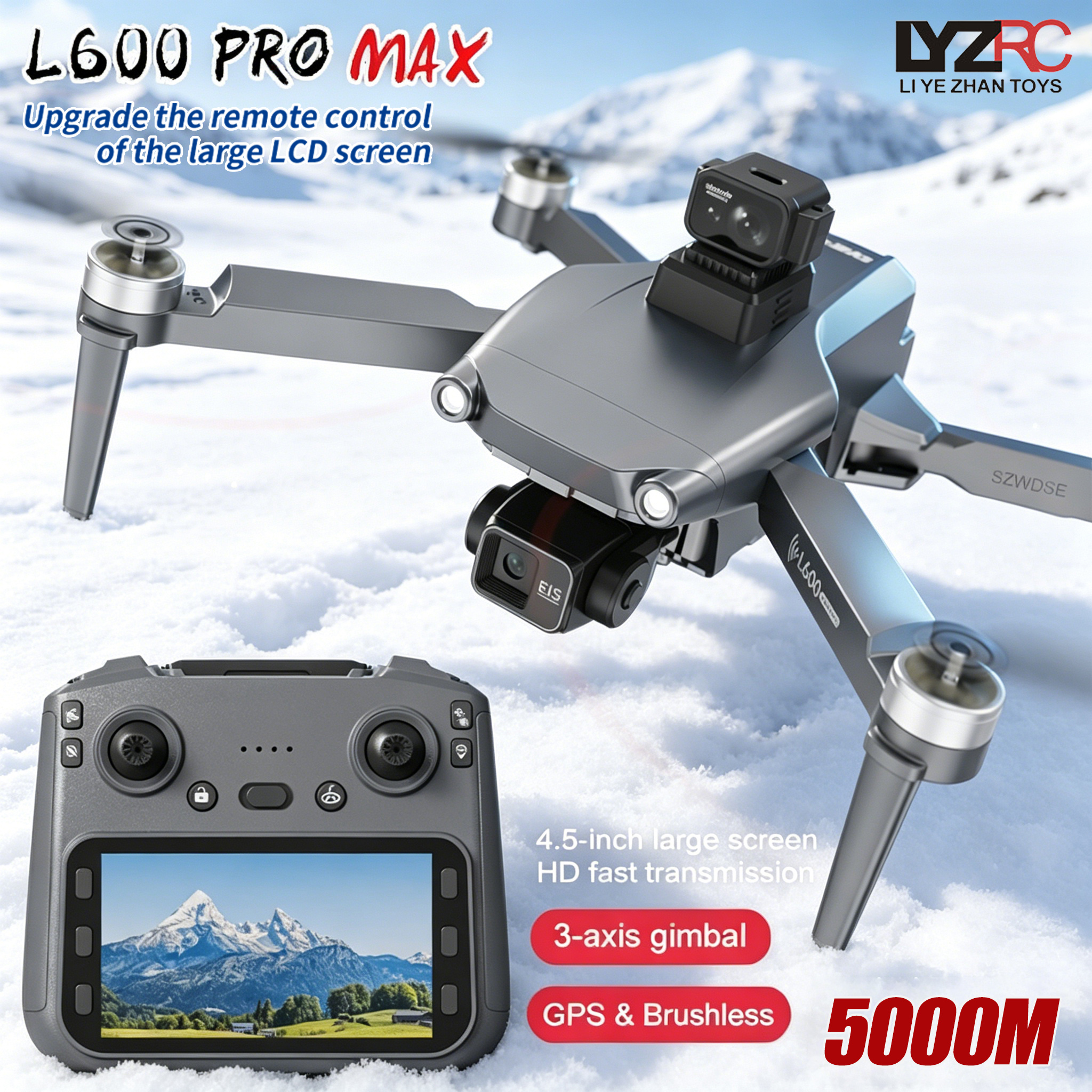 L600 MAX GPS Drone Professiona - مراجعة Drone Gimbal 3 Axis وسعره
