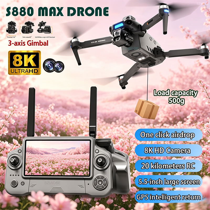 2026 New 8K Dual Camera Drone  - مراجعة Drone Gimbal 3 Axis وسعره