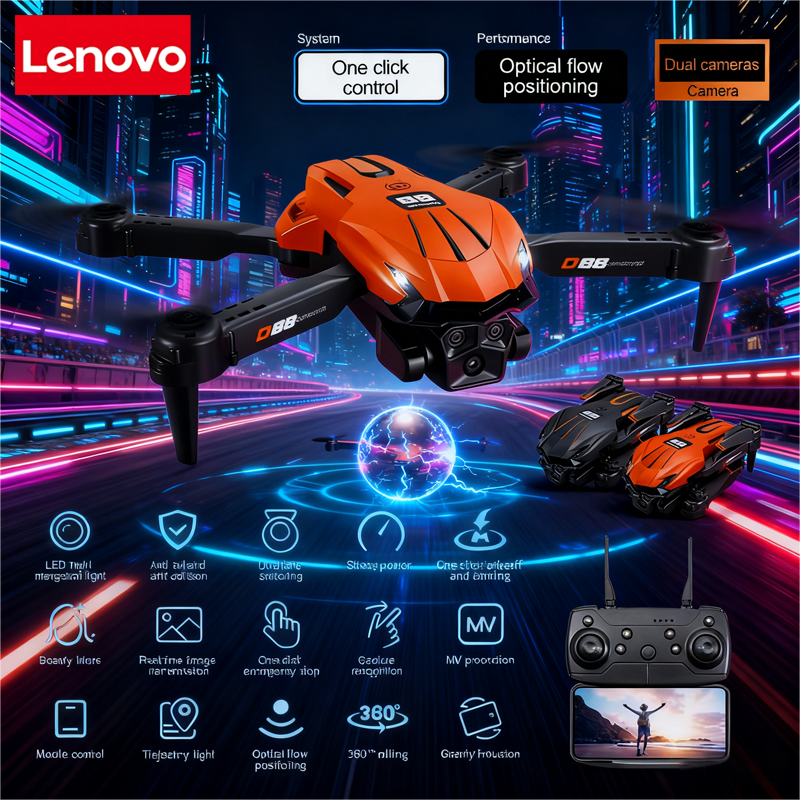 Lenovo D88 Drone 8K Aerial HD  - مراجعة Drone Gimbal 2 Axis وسعره