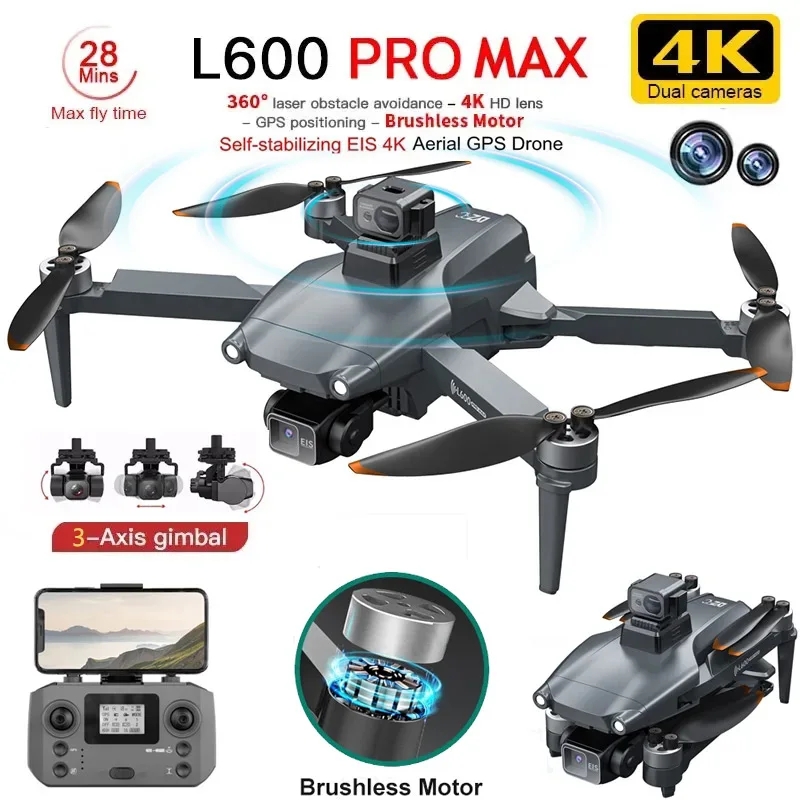 L600 PRO MAX GPS Drone Profess - مراجعة Drone Gimbal 3 Axis وسعره