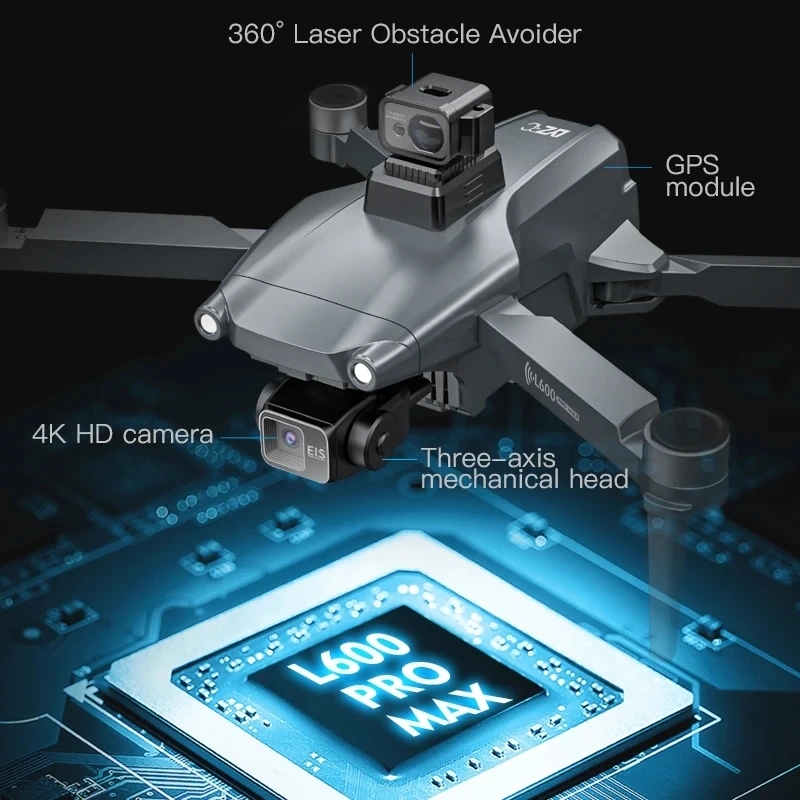 L600 PRO MAX GPS Drone Profess - مراجعة Drone Gimbal 3 Axis وسعره