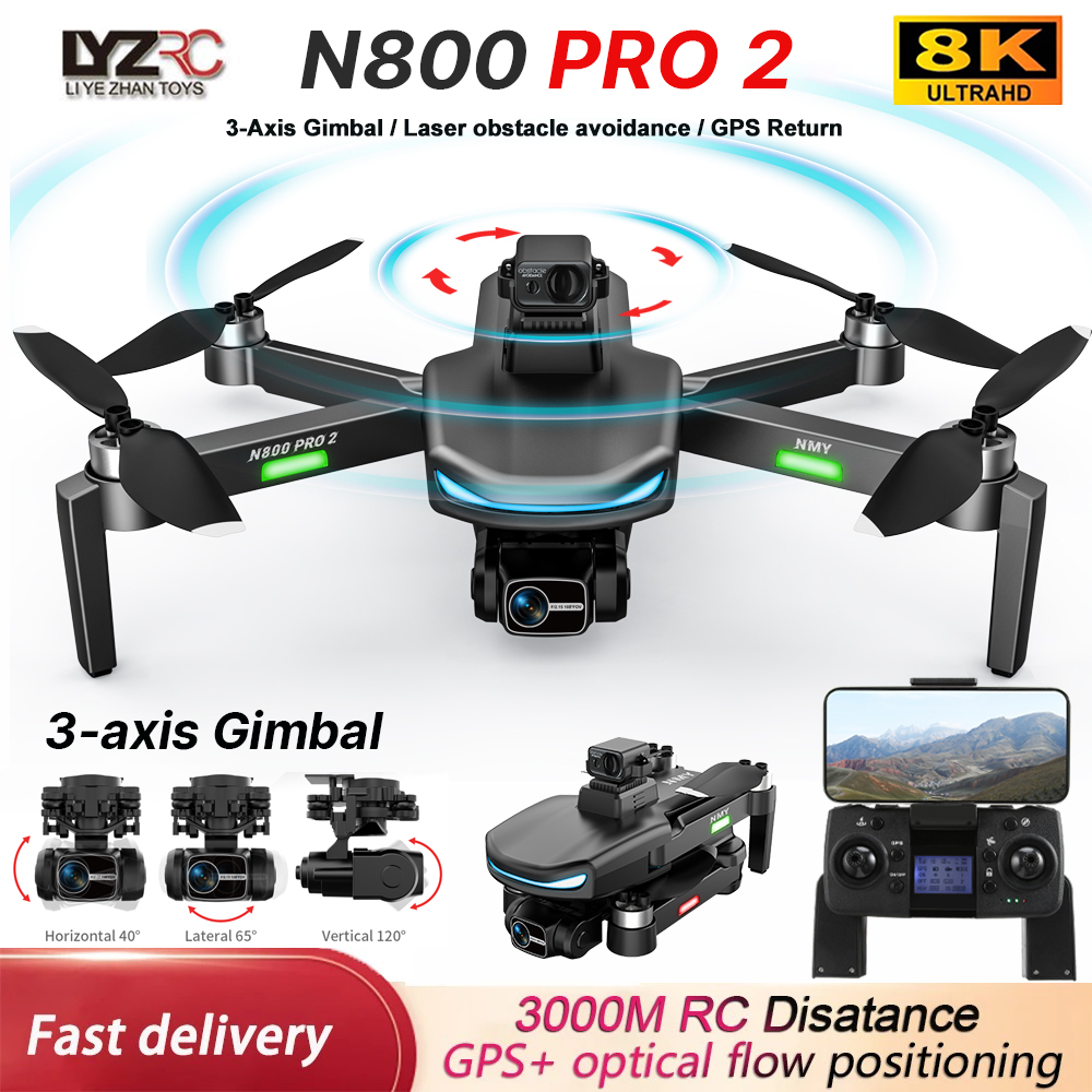 N800 PRO 2 GPS Drone Professio - مراجعة Drone Gimbal 2 Axis وسعره