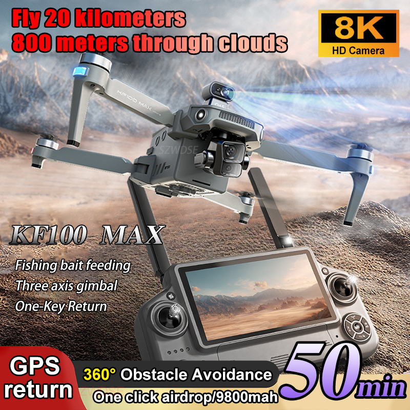 SJRC KF100 MAX 8K UHD Photo HD - مراجعة Drone Gimbal Case وسعره