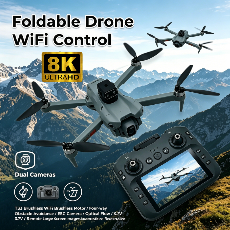 2026 New T33 RC Drone 8K Camer - مراجعة Drone Gimbal 3 Axis وسعره