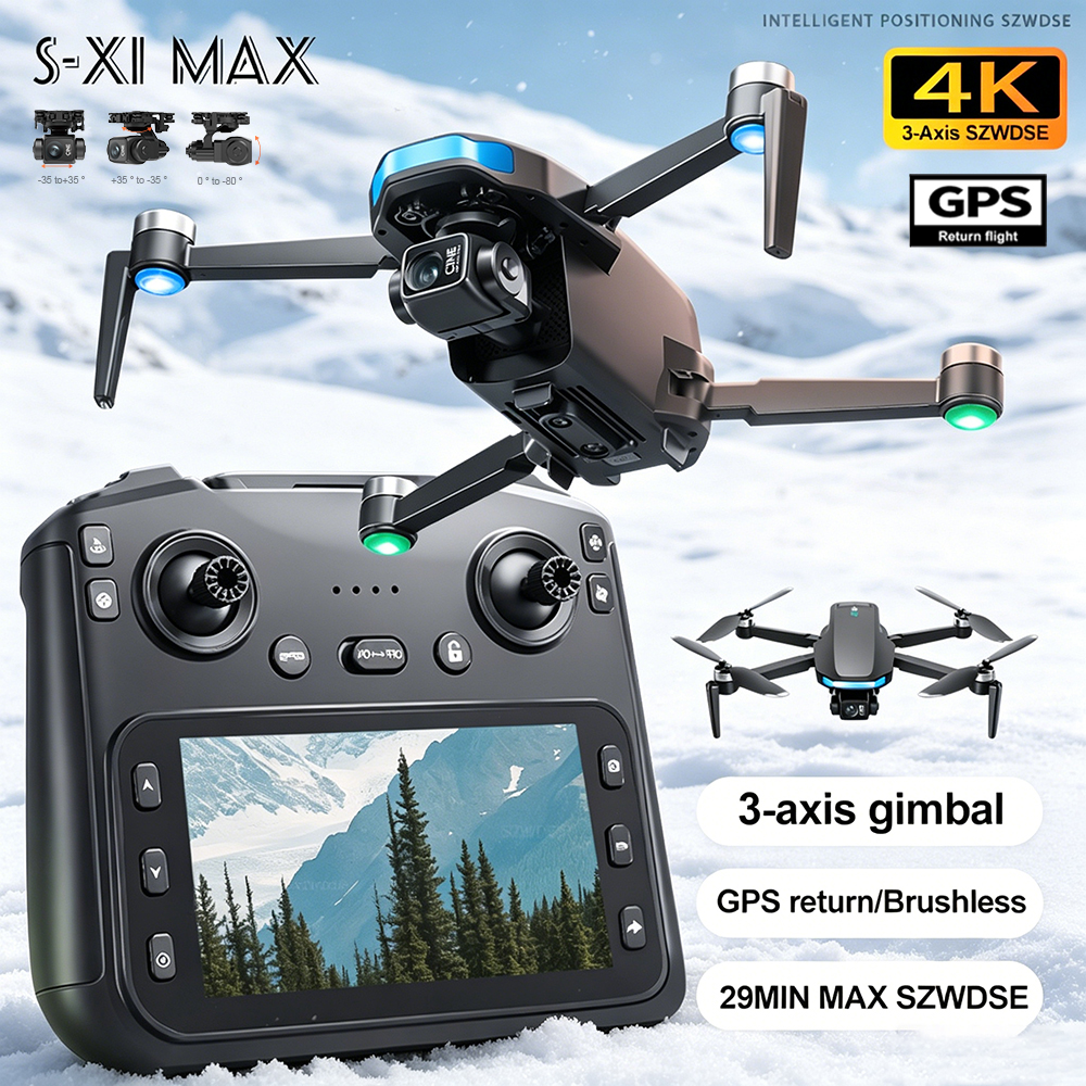 New S-X1 MAX Drone GPS 8K Prof - مراجعة Drone Gimbal 3 Axis وسعره