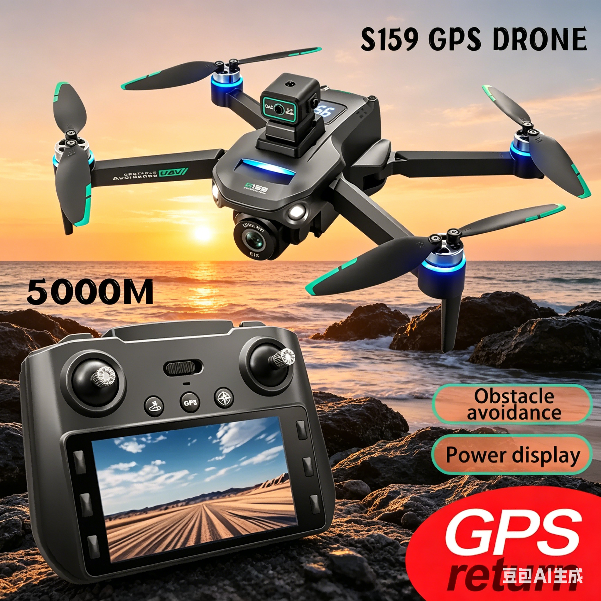 S159 GPS Drone 4K Profesional  - مراجعة Drone Gimbal Brushless وسعره