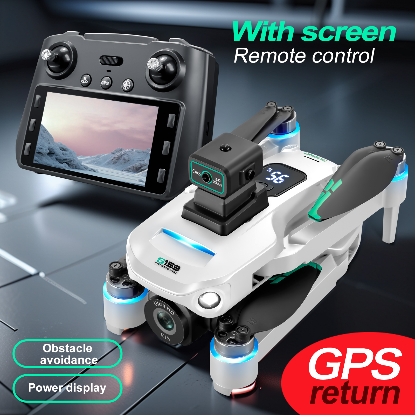 S159 GPS Drone 4K Profesional  - مراجعة Drone Gimbal Brushless وسعره